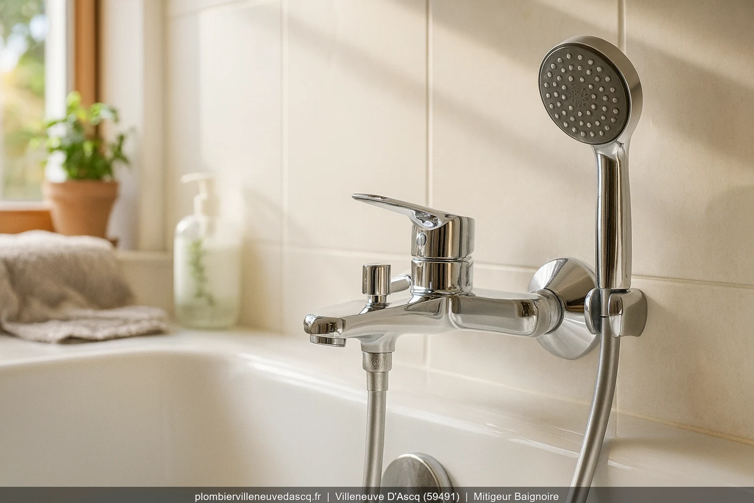 Installation mitigeur baignoire Grohe Grohtherm a Villeneuve-d'Ascq (59491)