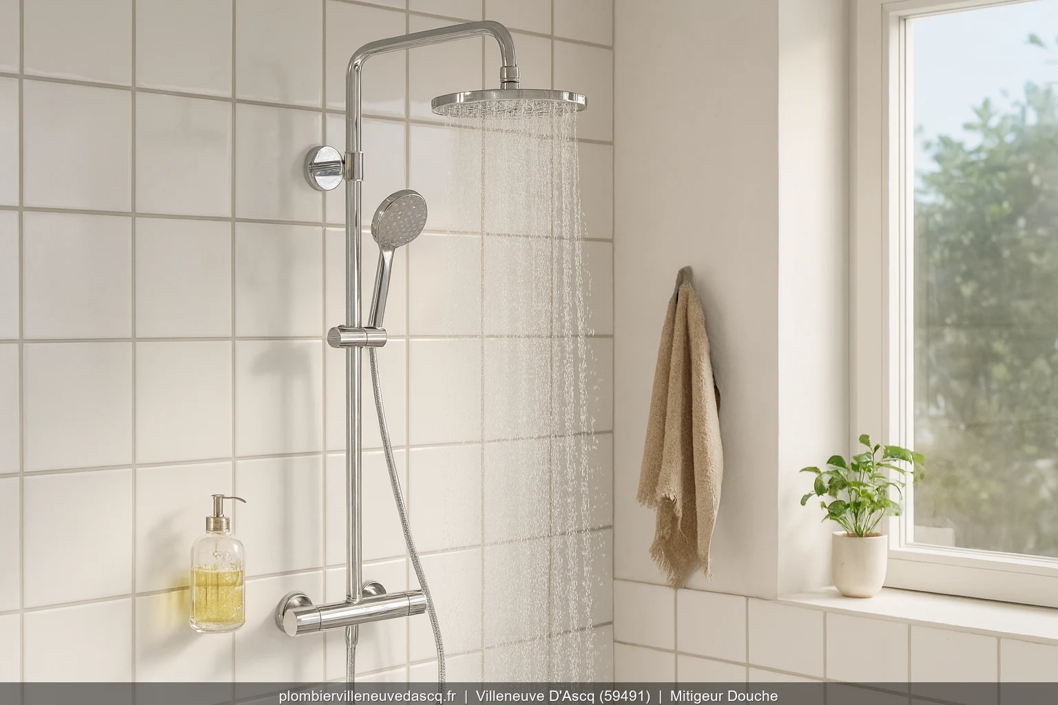 Pose mitigeur thermostatique douche Hansgrohe Ecostat a Villeneuve-d'Ascq (59491)